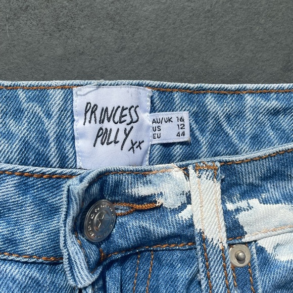 Princess Polly High Rise Paint Art Boyfriend Jeans - Picture 3 of 4